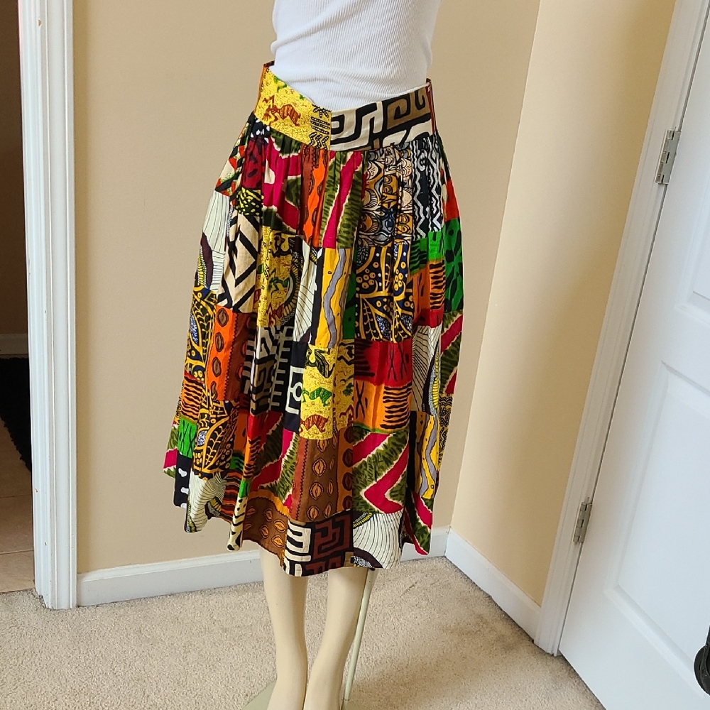 Patchwork African Print Skirt
